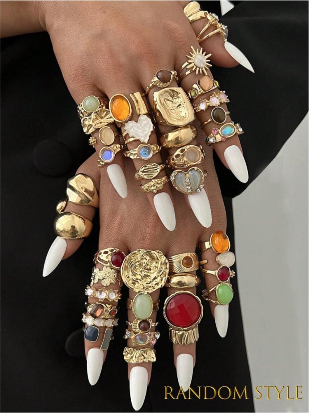 20/13/6pcs (Random Styles) Vintage Elegant Bohemian Style Women's Asymmetrical